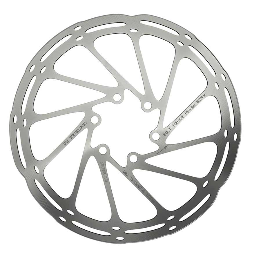 Disc Rotor SRAM SRAM CenterLine Disc Brake Rotor - 180mm 6-Bolt Silver Gray