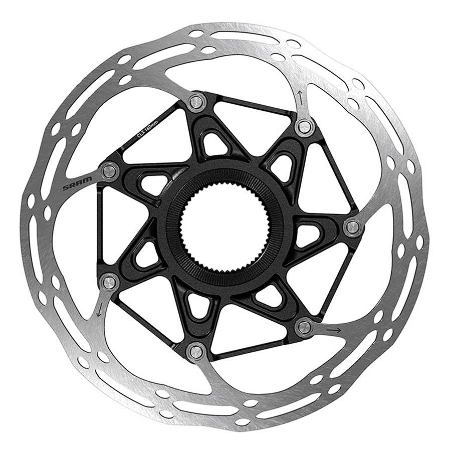Disc Rotor SRAM SRAM CenterLine X Disc Brake Rotor - 180mm Center Lock Silver/Black Dark Slate Gray