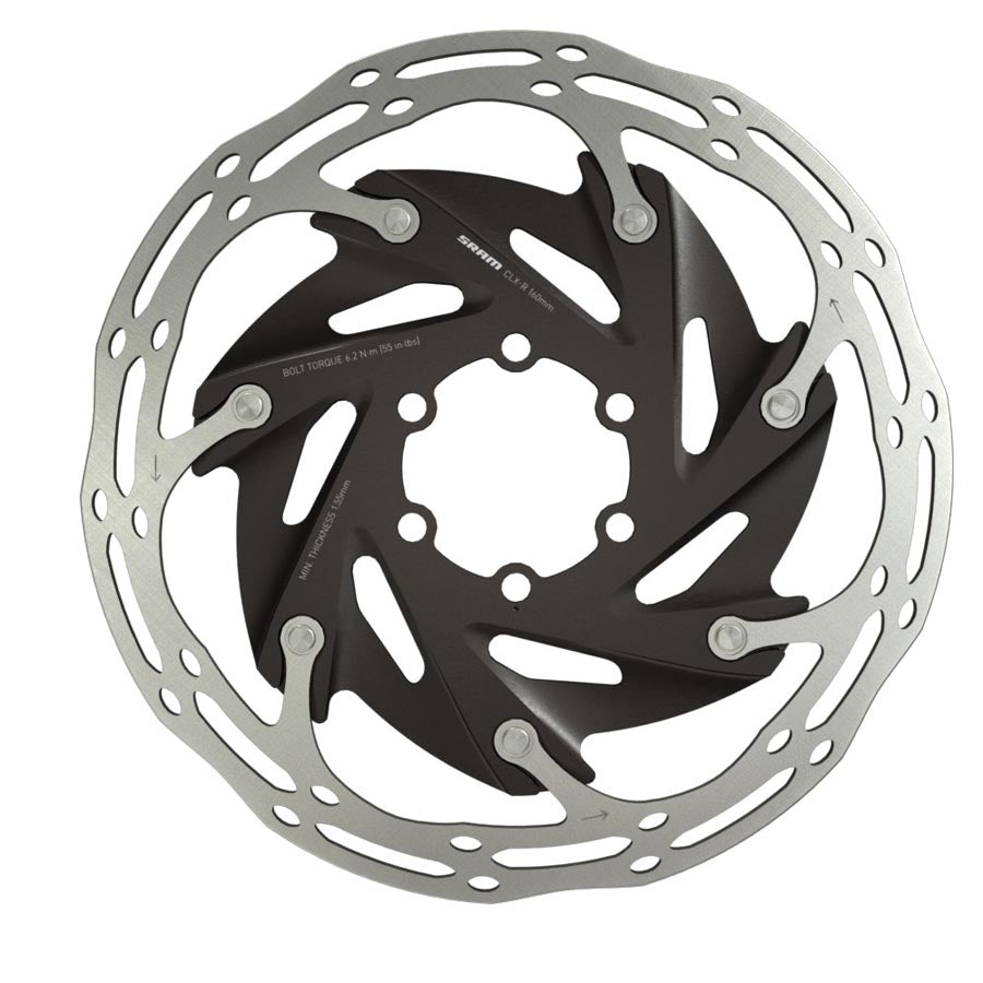 Disc Rotor SRAM SRAM CenterLine XR Disc Brake Rotor - 140mm 6-Bolt Silver/Black Light Gray