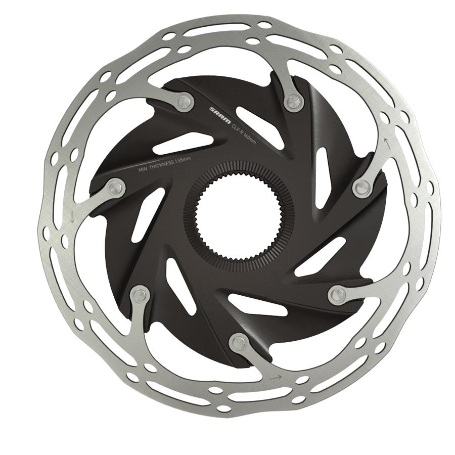 Disc Rotor SRAM SRAM CenterLine XR Disc Brake Rotor - 160mm Center Lock Silver/Black Gray
