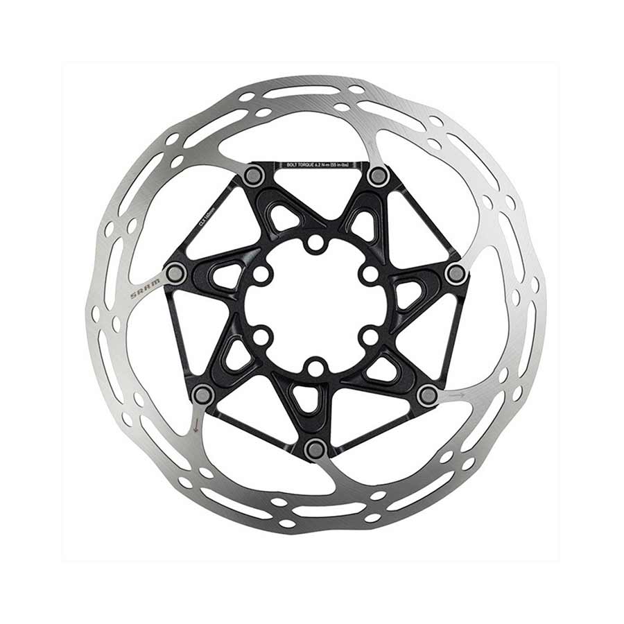 Disc Rotor SRAM SRAM Centerline X Disc Brake Rotor - 180mm 6-Bolt Steel Bolts Silver/Black Gray