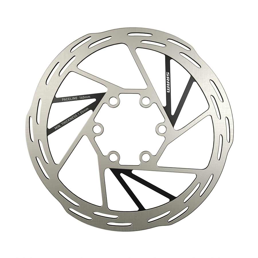 Disc Rotor SRAM SRAM Paceline Disc Brake Rotor - 140mm 6-Bolt Silver/Black Gray