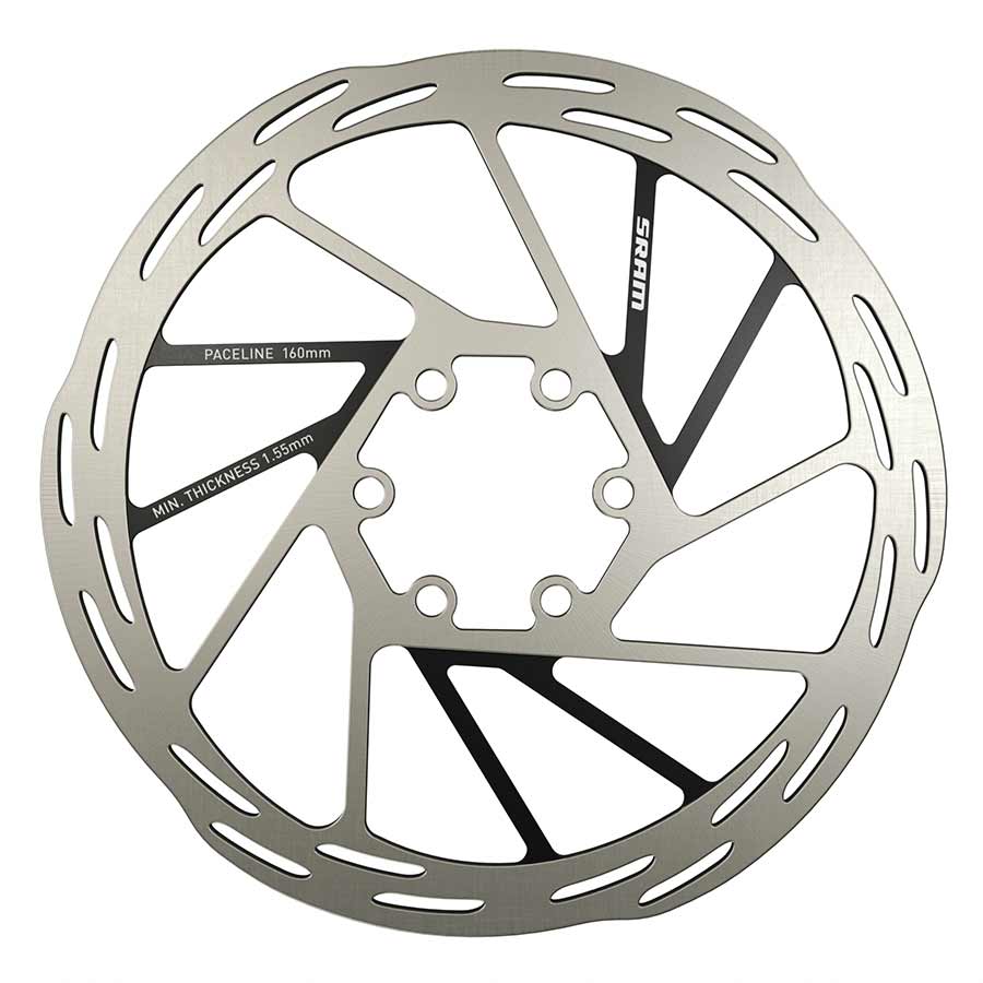 Disc Rotor SRAM SRAM Paceline Disc Brake Rotor - 160mm 6-Bolt Silver/Black Gray