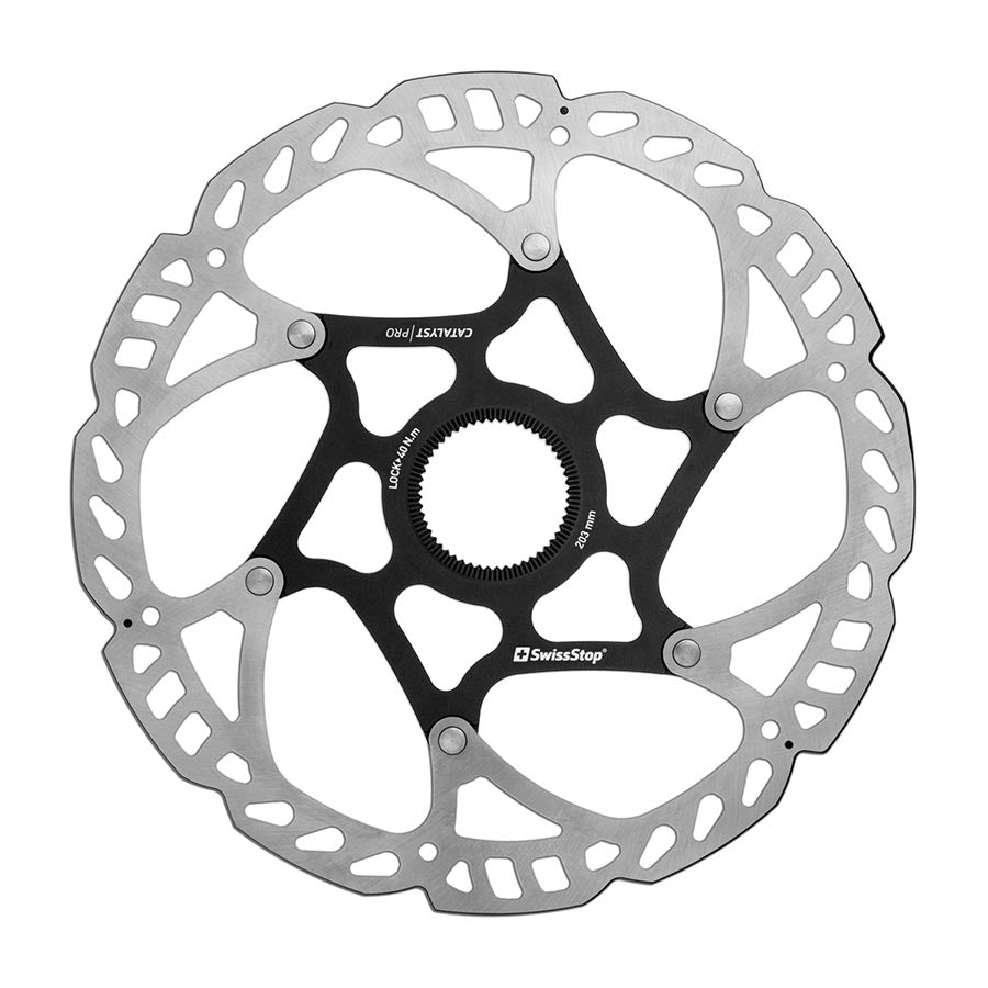 Disc Rotor SwissStop SwissStop Catalyst Pro Disc Brake Rotor - 203mm Center-Lock Silver/Black Gray