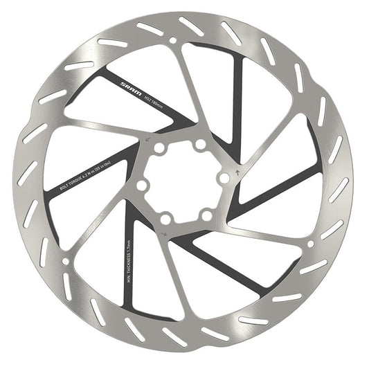 Disc Rotor SRAM SRAM HS2 Disc Brake Rotor - 180mm 6-Bolt Rounded Silver/Black Dark Gray