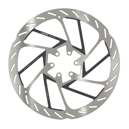 Disc Rotor SRAM SRAM HS2 Disc Brake Rotor - 200mm 6-Bolt Rounded Silver/Black Dark Gray