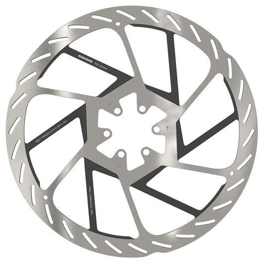 Disc Rotor SRAM SRAM HS2 Disc Brake Rotor - 220mm 6-Bolt Rounded Silver/Black Dark Gray