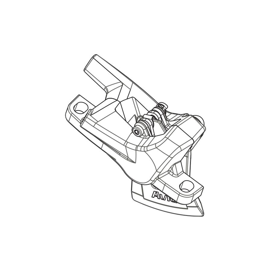 Disc Brake Calipers SRAM SRAM Replacement Level T Caliper Assembly Post Mount non-CPS Front/Rear Gloss BLK Light Gray