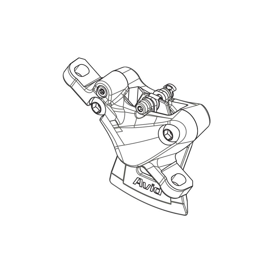 Disc Brake Calipers SRAM SRAM Replacement Level TL Caliper Assembly Post Mount non-CPS Front/Rear Gloss BLK Light Gray