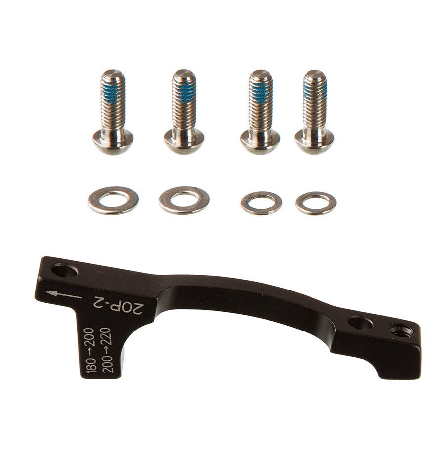 Disc Brake Adapters & Bolts SRAM SRAM Post Bracket 20 P 2 Disc Brake Adaptor - For 200mm 220mm Rotors Only Includes Bracket Titanium Bolts Black