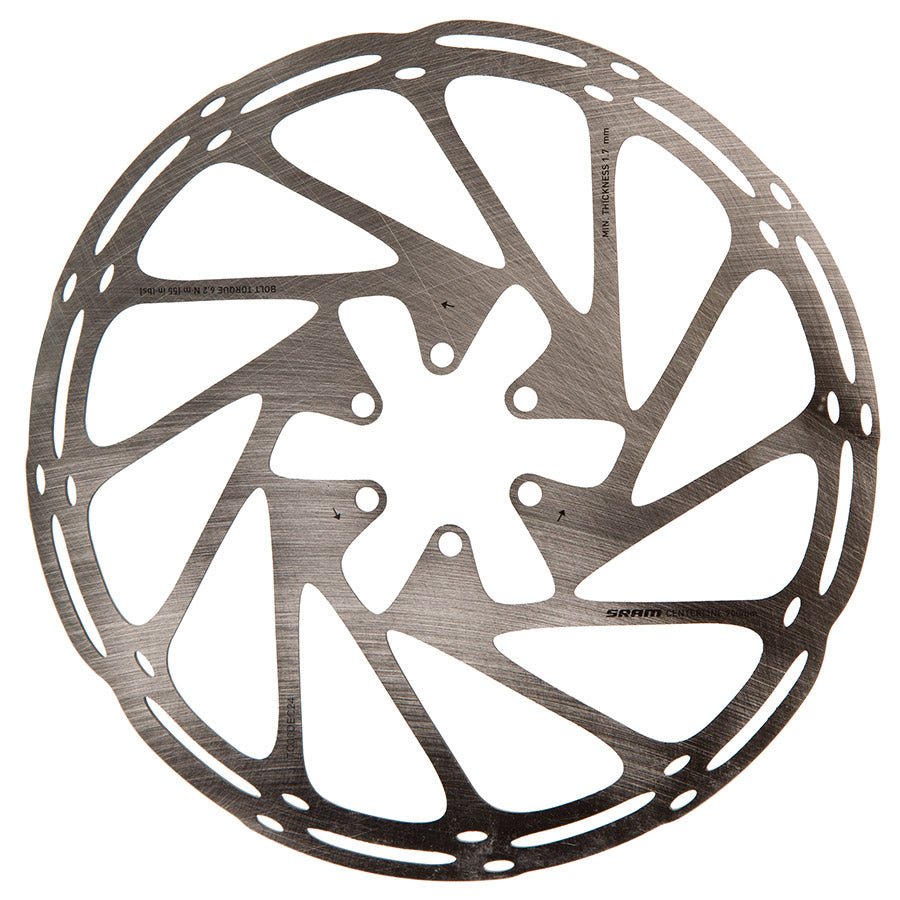 Disc Rotor SRAM SRAM CenterLine Disc Brake Rotor - 200mm 6-Bolt 2.0mm Dim Gray