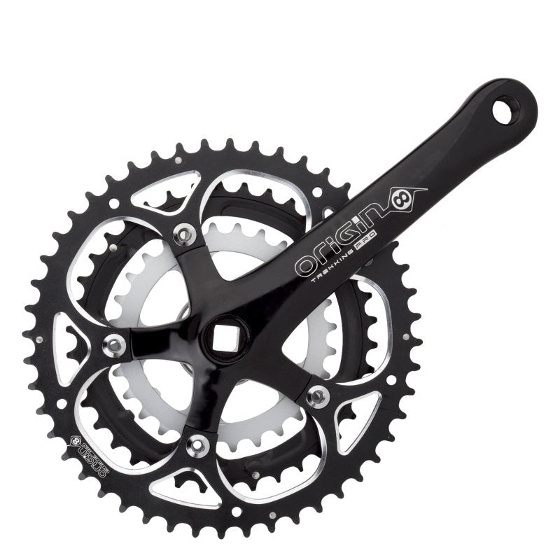 Cranksets and Arms Origin8 Origin8 Trekking 175x48/38/28 113 SQR JIS crankset black Dark Slate Gray