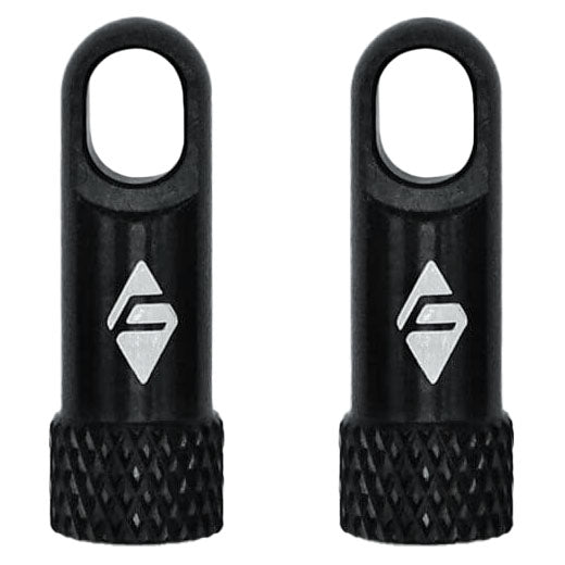 Ridefarr Presta Valve Cap with Core Remover Black Pair