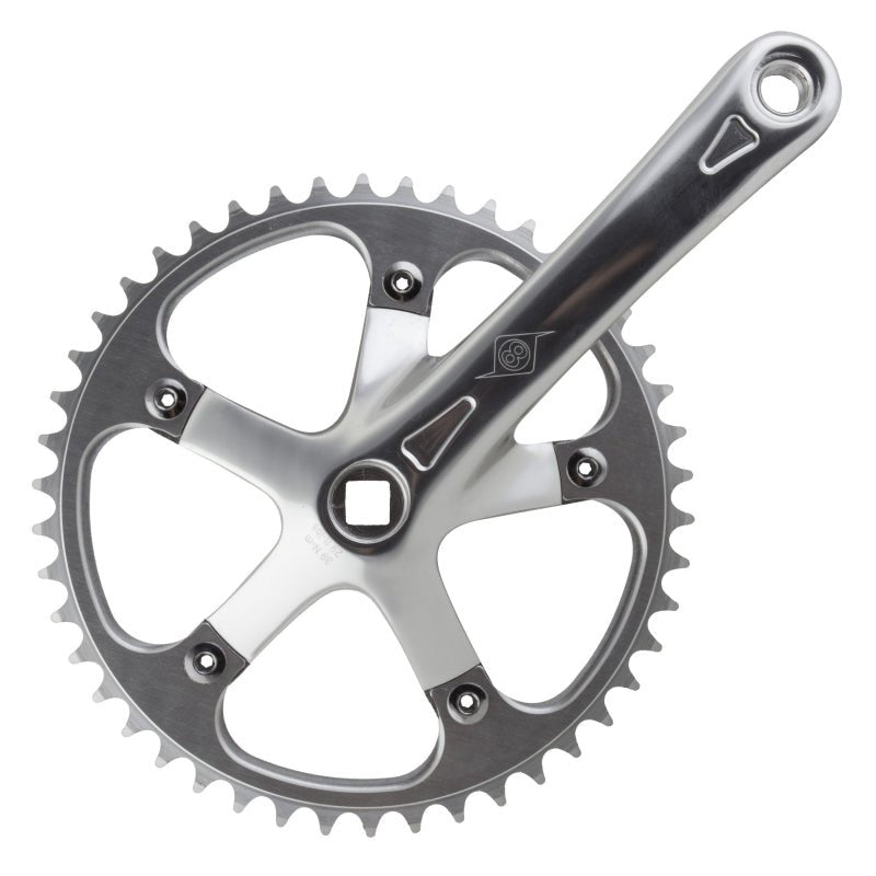 Cranksets and Arms Origin8 Origin8 Track/SS 165x46 103mm JIS Square Taper crankset silver/silver Dim Gray