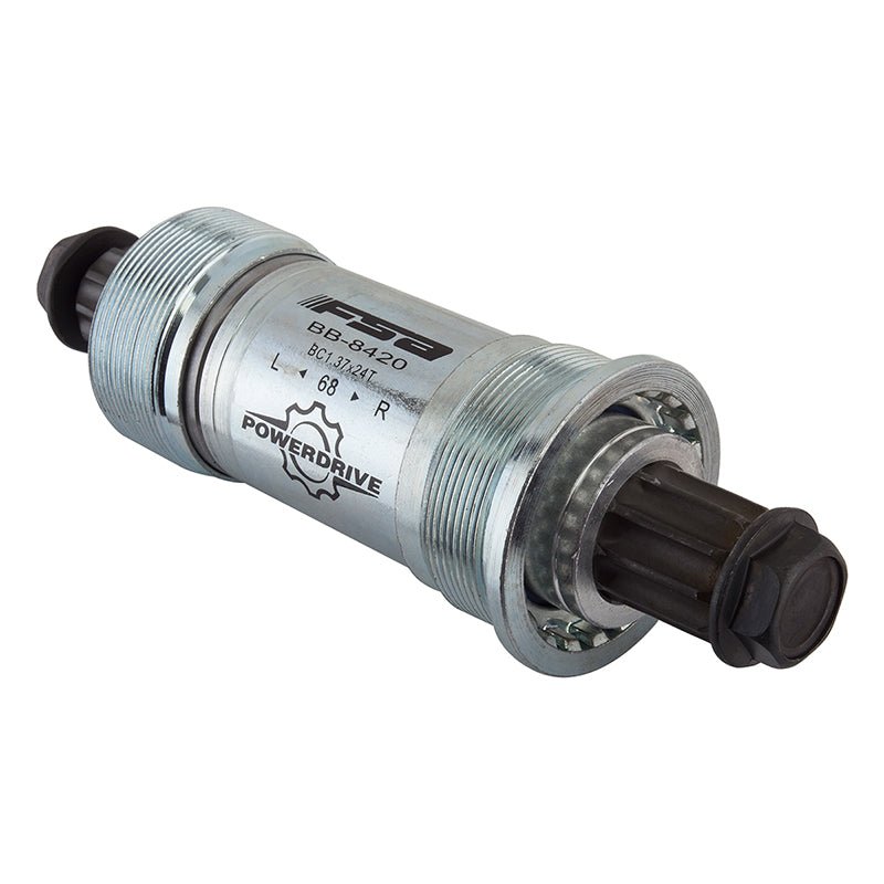Bottom Brackets FSA Full Speed Ahead 8420ST Power Drive Bottom Bracket - English 68x113mm Full Speed Ahead Power Drive Spindle Silver Light Slate Gray
