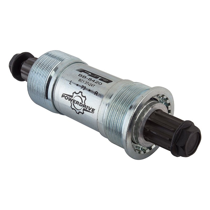 Bottom Brackets FSA Full Speed Ahead 8420ST Power Drive Bottom Bracket - English 73x113mm Full Speed Ahead Power Drive Spindle Silver Slate Gray