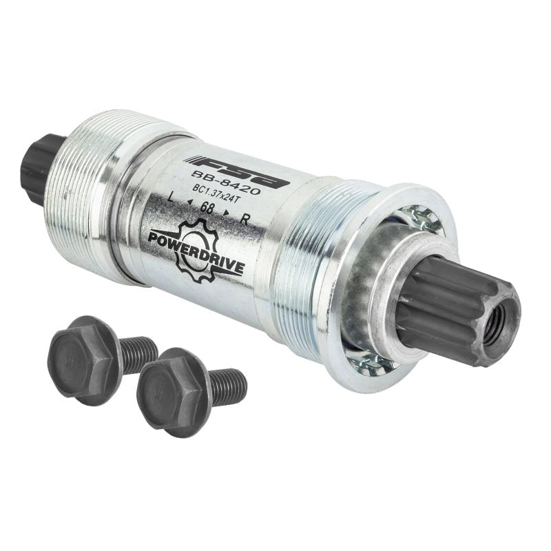 Bottom Brackets FSA Full Speed Ahead 8420ST Power Drive Bottom Bracket - English 68x118mm Full Speed Ahead Power Drive Spindle Silver Light Gray