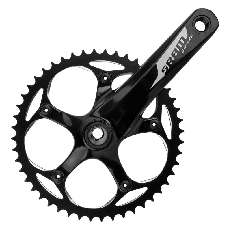 Cranksets and Arms SRAM SRAM S-300 1.1 Courier Crankset - 165mm Single Speed 48t 130 BCD GXP Spindle Interface BLK Black