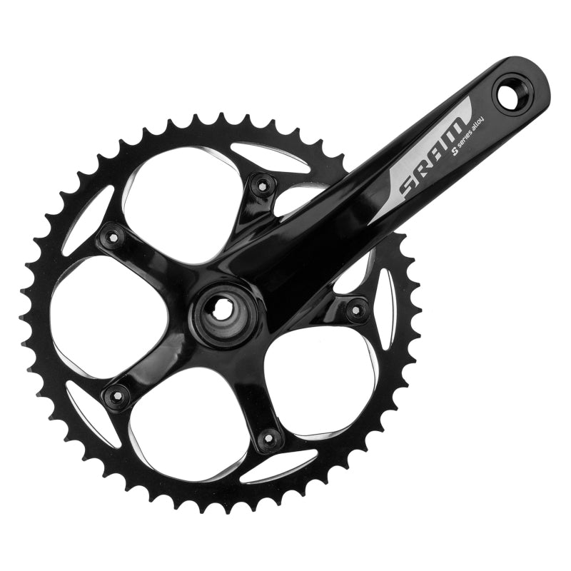 Cranksets and Arms SRAM SRAM S-300 1.1 Courier Crankset - 170mm Single Speed 48t 130 BCD GXP Spindle Interface BLK Dark Slate Gray