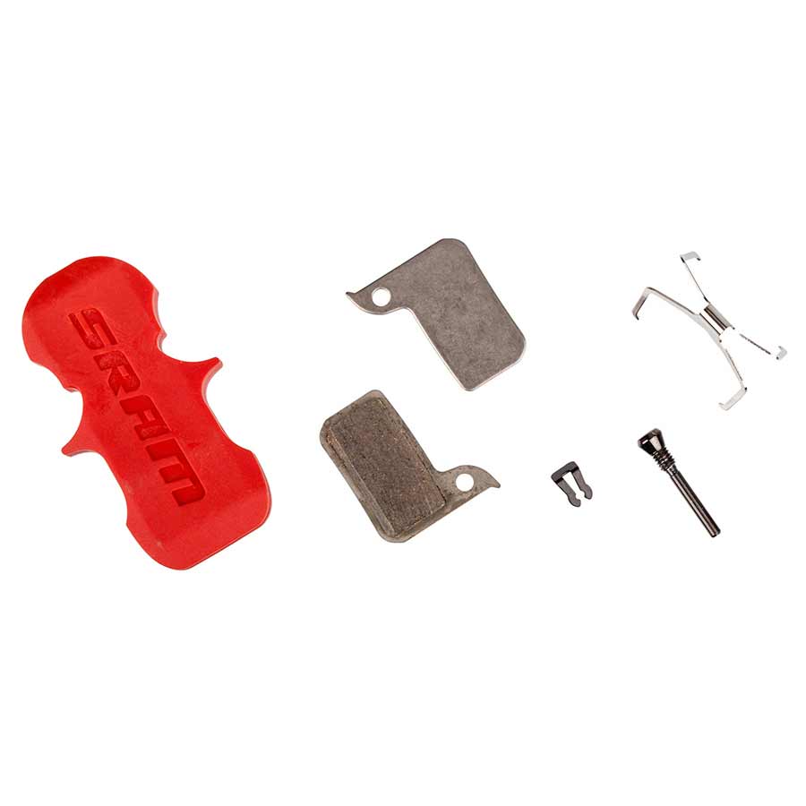 Disc Brake Pads SRAM SRAM Disc Brake Pads - Organic Compound Steel Backed Quiet Monoblock SRAM Hydraulic Road Level A1 2017-2019 Firebrick