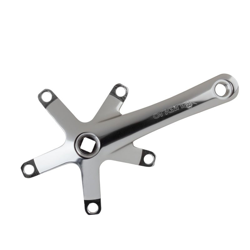 Cranksets and Arms Origin8 Origin8 Alloy Triple Crank Arm Set 145mm 113.5mm Square Taper JIS crankset silver Dark Gray