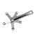 Cranksets and Arms Origin8 Origin8 Alloy Triple Crank Arm Set 145mm 113.5mm Square Taper JIS crankset silver Dark Gray