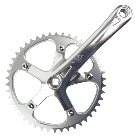 Cranksets and Arms Origin8 Origin8 Track/SS 175x46 103mm JIS Square Taper crankset silver/silver Gray