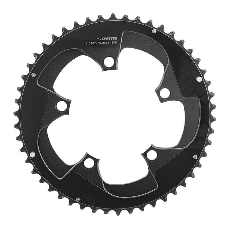 Chainrings SRAM SRAM Red 22 50T x 110mm BCD YAW Chainring with Two Pin Positions B2 Dark Slate Gray
