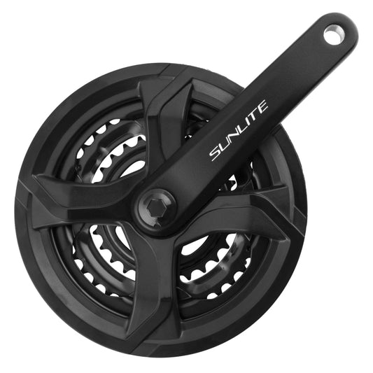 Cranksets and Arms Sunlite Sunlite Alloy Triple 170x48/38/28 120 SQR JIS crankset black Dark Slate Gray