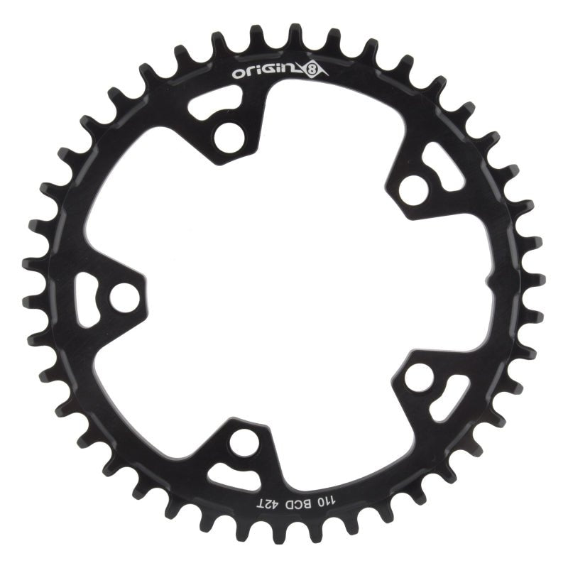 Chainrings Origin8 Origin8 Holdfast 1x Chainring 110mm BCD 42T Dark Slate Gray