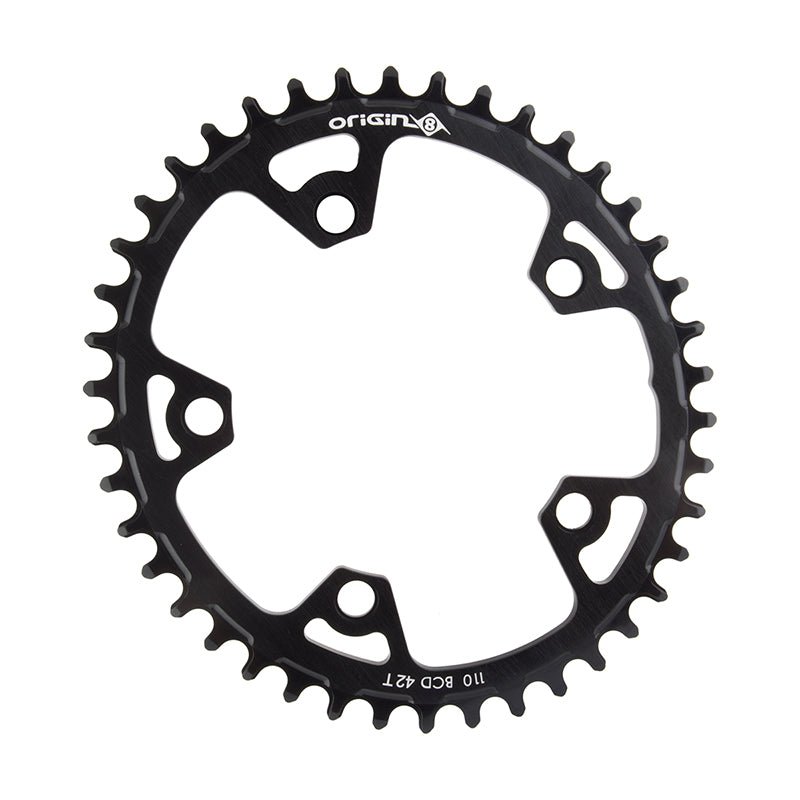 Chainrings Origin8 Origin8 Holdfast Oval 1x Chainring 110mm BCD 42T Dark Slate Gray