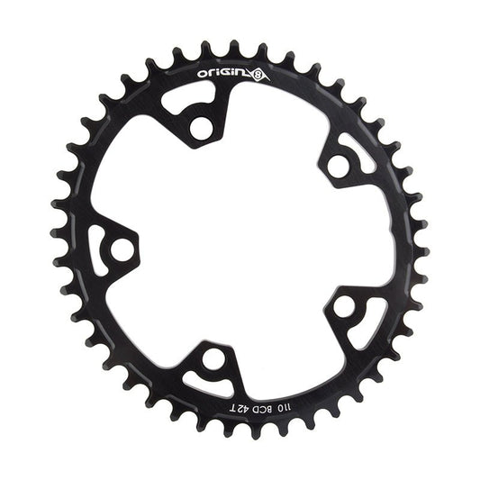 Chainrings Origin8 Origin8 Holdfast Oval 1x Chainring 110mm BCD 42T Dark Slate Gray
