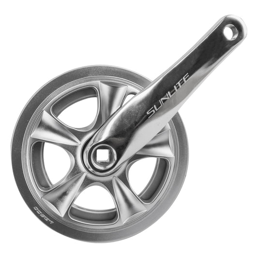 Cranksets and Arms Sunlite Sunlite Inner City Single Speed Crank 165x38 118 SQR JIS crankset silver Dim Gray
