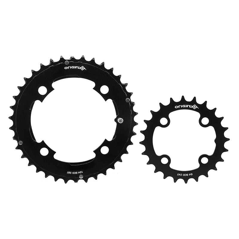 Chainrings Origin8 Origin8 Thruster 64/104mm BCD Chainring Set 24/38T Black
