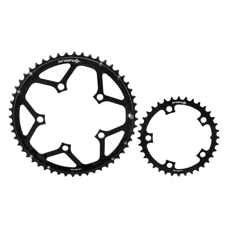 Chainrings Origin8 Origin8 Thruster 110mm BCD Chainring Set 36/52T Black