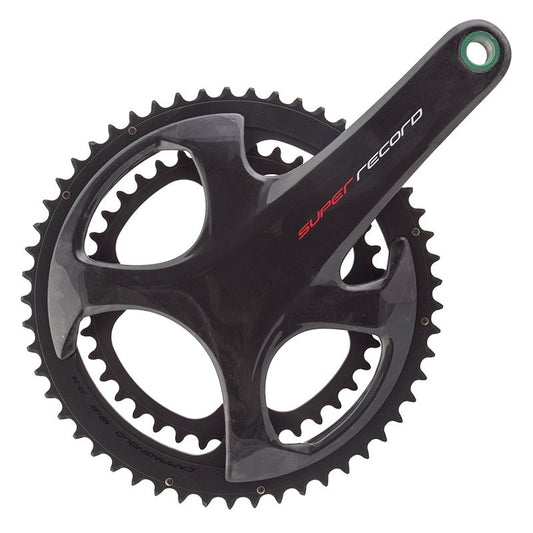 Cranksets and Arms Campagnolo Campagnolo Super Record Crankset - 175mm 12-Speed 53/39t 112/146 Asymmetric BCD Campagnolo Ultra-Torque Spindle Interface Carbon Dark Slate Gray