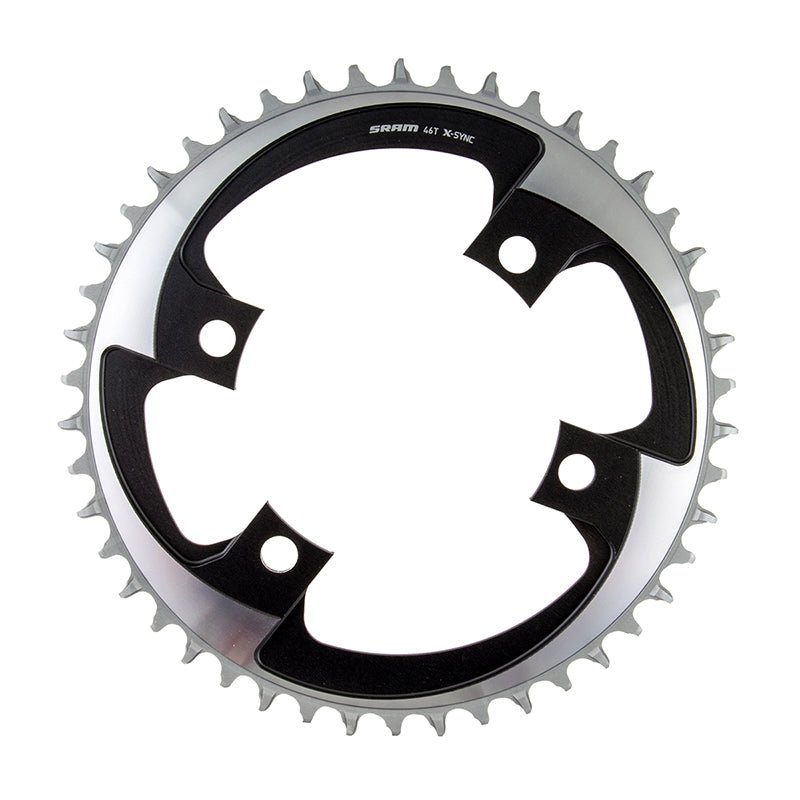 Chainrings SRAM SRAM 46 Tooth 107mm BCD x 4-Bolt 1x12-Speed X-Sync Chainring Polar Gray Black