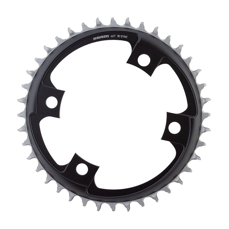 Chainrings SRAM SRAM 40 Tooth 107mm BCD x 4-Bolt 1x12-Speed X-Sync Chainring Blast Black Dark Slate Gray