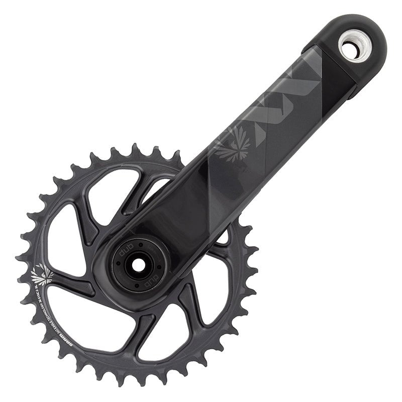 Cranksets and Arms SRAM SRAM XX1 Eagle AXS Boost Crankset - 175mm 12-Speed 34t Direct Mount DUB Spindle Interface Gray Dark Slate Gray