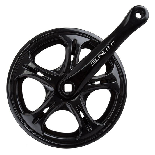 Cranksets and Arms Sunlite Sunlite Big City Single Speed Crank 170x52 118 SQR JIS crankset black Black