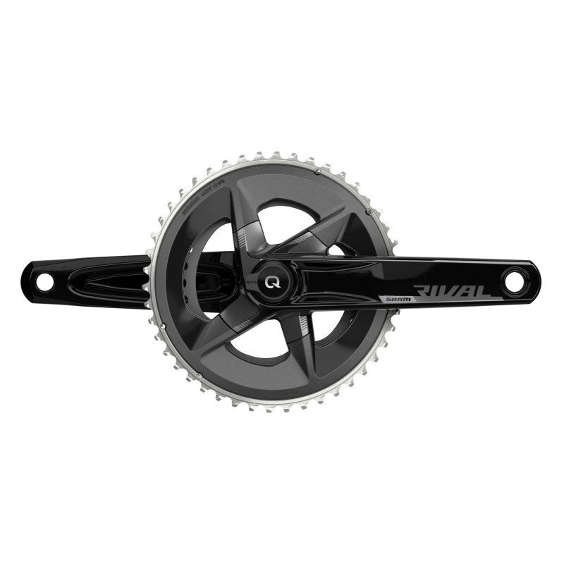 Cranksets and Arms SRAM SRAM Rival AXS Crankset Quarq Power Meter - 172.5mm 12-Speed 48/35t Yaw 107 BCD DUB Spindle Interface BLK D1 Dark Slate Gray