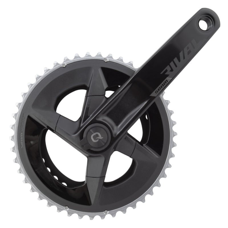 Cranksets and Arms SRAM SRAM Rival AXS Crankset Quarq Power Meter - 172.5mm 12-Speed 46/33t Yaw 107 BCD DUB Spindle Interface BLK D1 Dark Slate Gray