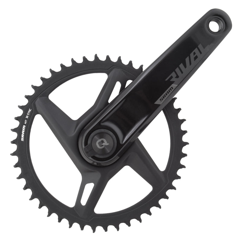 Cranksets and Arms SRAM SRAM Rival 1 AXS Wide Power Meter Crankset - 172.5mm 12-Speed 46t 8-Bolt Direct Mount DUB Spindle Interface BLK D1 Dark Slate Gray