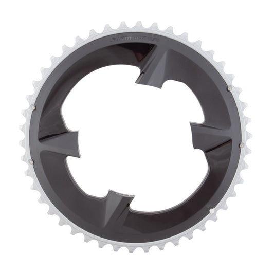 Chainrings SRAM SRAM Rival 2x12-Speed Outer Chainring - 46t 107 BCD BLK For use 33t Inner Dark Slate Gray