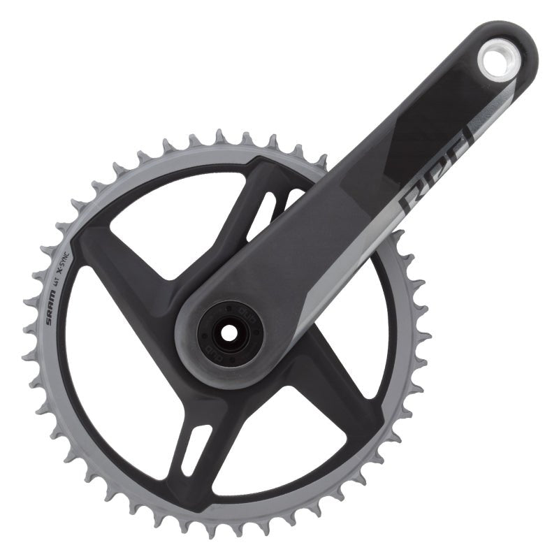 Cranksets and Arms SRAM SRAM RED 1 AXS Crankset - 175mm 12-Speed 46t 8-Bolt Direct Mount DUB Spindle Interface Natural Carbon D1 Dark Slate Gray