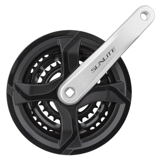 Cranksets and Arms Sunlite Sunlite Alloy Triple 175x48/38/28 120 SQR JIS crankset black/silver Light Gray