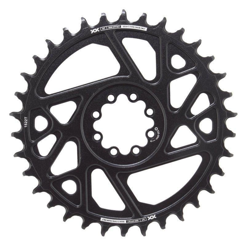 Chainrings SRAM SRAM XX Eagle T-Type Direct Mount Chainring - 34t 12-Speed 8-Bolt Direct Mount 3mm Offset Aluminum BLK D1 Dark Slate Gray