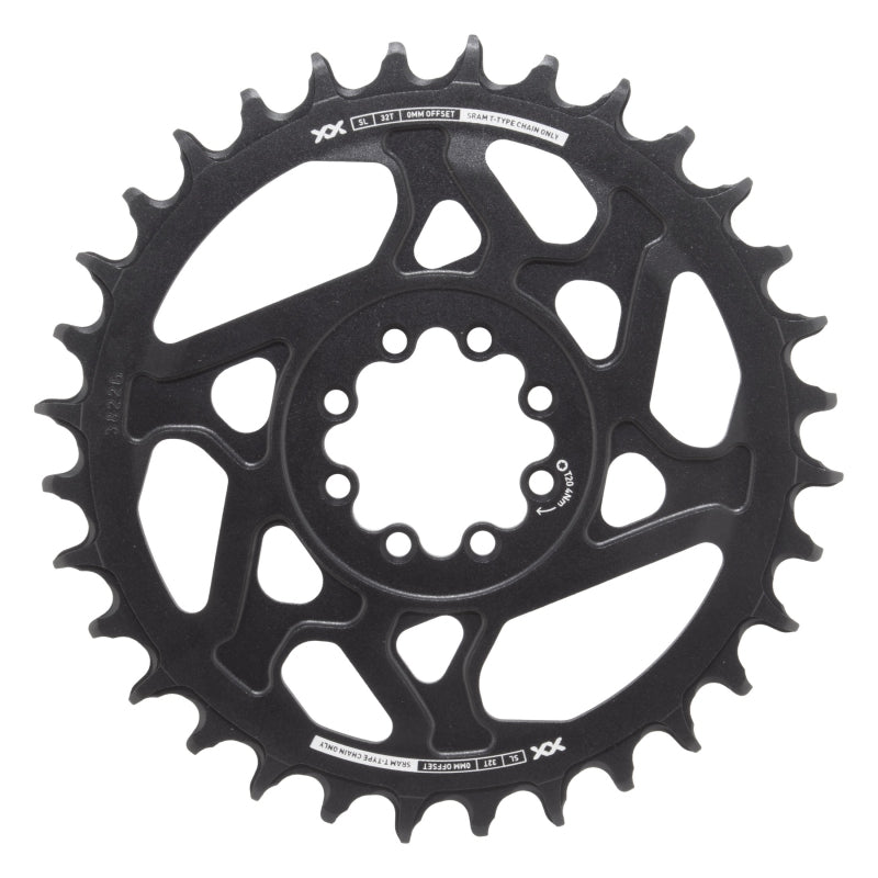 Chainrings SRAM SRAM XX SL Eagle T-Type Direct Mount Chainring - 32t 12-Speed 8-Bolt Direct Mount 0mm Offset Aluminum BLK/Silver D1 Dark Slate Gray