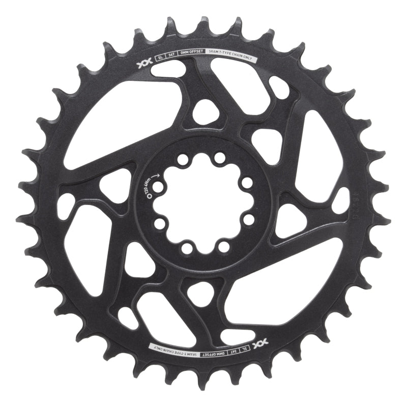 Chainrings SRAM SRAM XX SL Eagle T-Type Direct Mount Chainring - 34t 12-Speed 8-Bolt Direct Mount 0mm Offset Aluminum BLK/Silver D1 Dark Slate Gray