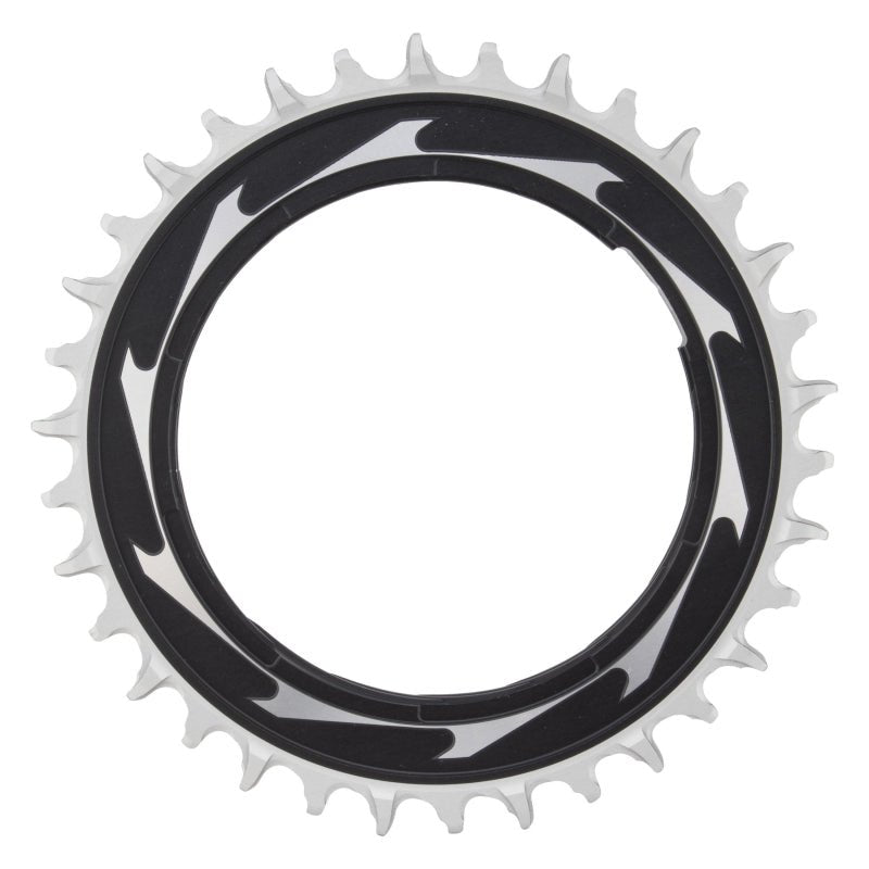 Chainrings SRAM SRAM XX SL Eagle T-Type Thread Mount Chainring - 34t 12-Speed Thread Mount  For XX SL PM Spider 0mm Offset Aluminum BLK/Silver Dark Slate Gray